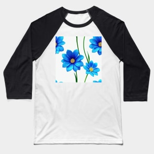 Just a Blue Flower Pattern 7 - Elegant and Sophisticated Design for Home Decor Baseball T-Shirt